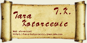 Tara Kotorčević vizit kartica